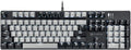 Qisan 104 Mechanical Keyboard for Gaming | Large Size USB White Backlit Gaming Keyboard Wired | US Layout Blue Switches Hot Swappable Mechanical Clicky Keyboards Compatible with PC Laptop