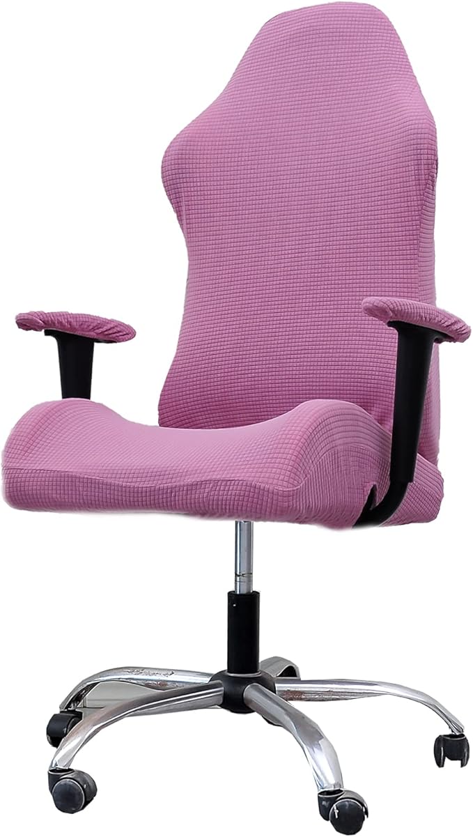 YOPOIY Jacquard Gaming Chair Cover for Adults Video Removable Game Chair Cover Washable Racing Gaming Chair seat Cover Furniture Protector -Pink
