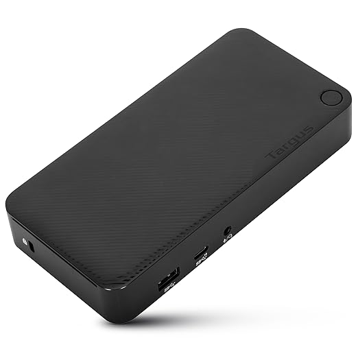 Targus Dual Monitor Universal USB-C DV4K DP Docking Station with 65W Power - Broad Compatibility with a Range of Hosts Devices Peripherals Laptops and Operating Systems (DOCK315USZ)