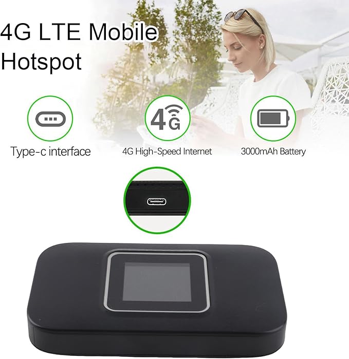 4G LTE Mobile Hotspot Portable WiFi Router with 150Mbps Speed for Travel and Camping