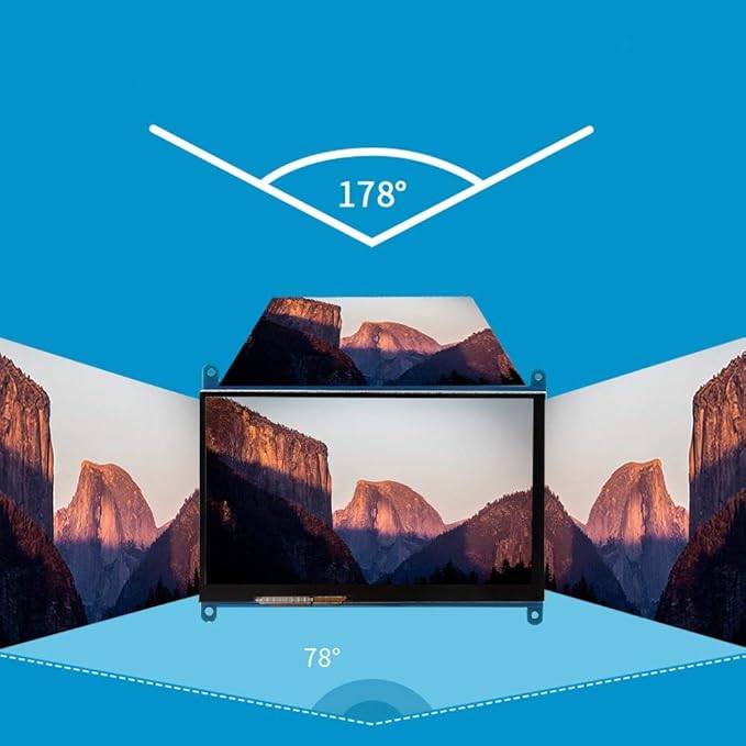Display Screen 7 Inch Small Portable LCD HDMI 1024x600 Ultra HD Display Screen Capacitive Touch Screen Support Backlight Control for Computer Monitor