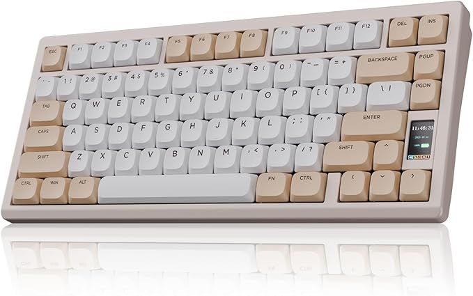 Mechanical Keyboard Chilkey ND75 LP Wireless Gaming Keyboard with LCD Screen Bluetooth 5.3/2.4G/USB-C Hot Swappable Per-Key RGB Custom Thin Front Wrist Rest Full-Aluminum PC/Mac Support