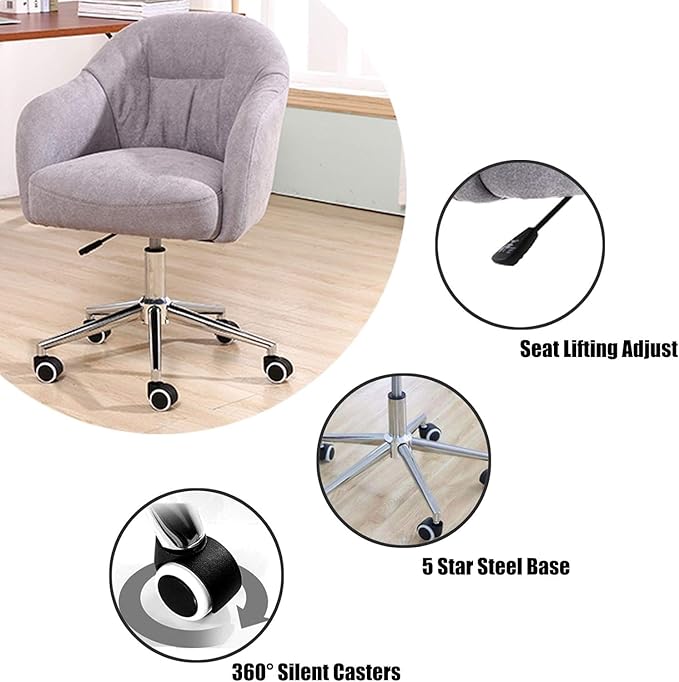 Gaming Chair Velvet Accent Chair Living Room 360 Degree Swivel Chair Velvet Home Office with Thick Sponge Cushion for Bedroom (Color : #5)