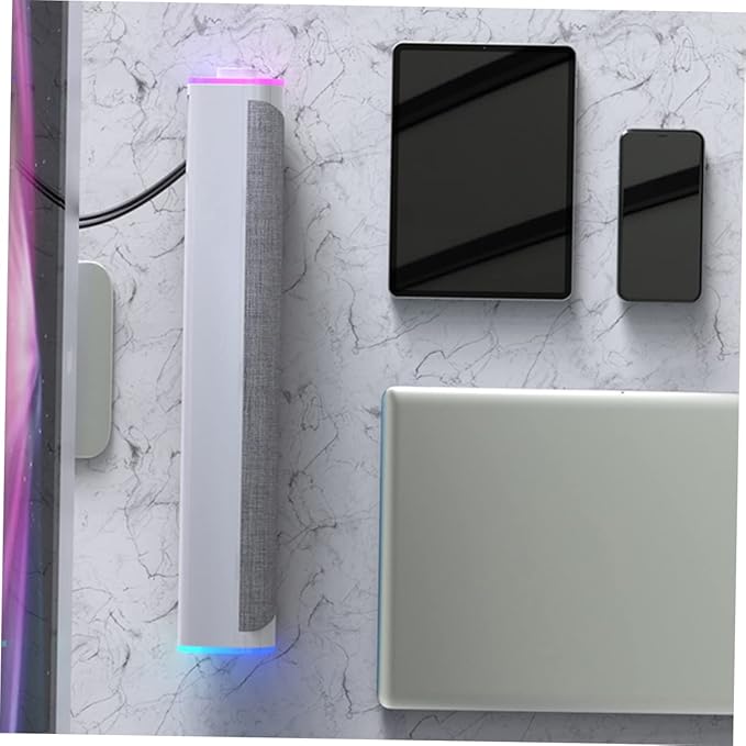 HOMSFOU Household Dual Speaker Sound Bar Stereo Sound for Desktop Laptop and Tablet White Compact Design for Space Saving and Immersive Audio