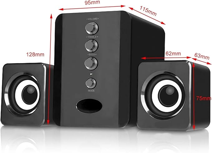 JSEIAJB Wired Speaker Combination Computer Speaker Bass Stereo Music Player Subwoofer Sound Box for Desktop Laptop