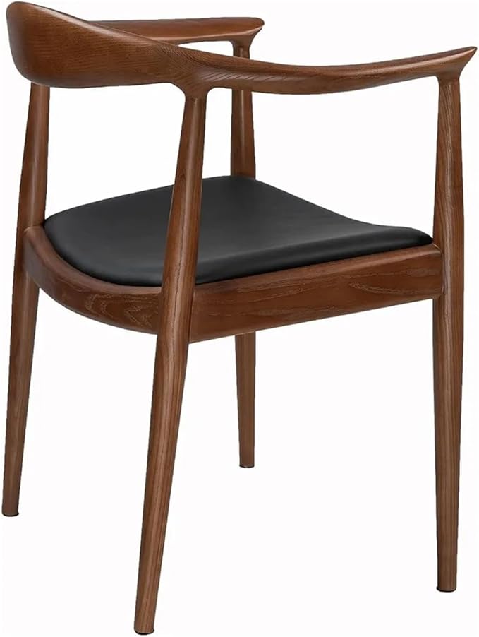 Adjustable Office Computer Chair with Armrest 1pcs Contemporary Style Upholstered Wooden Dining Seat Chair with Armrests(Natural Wood Color)