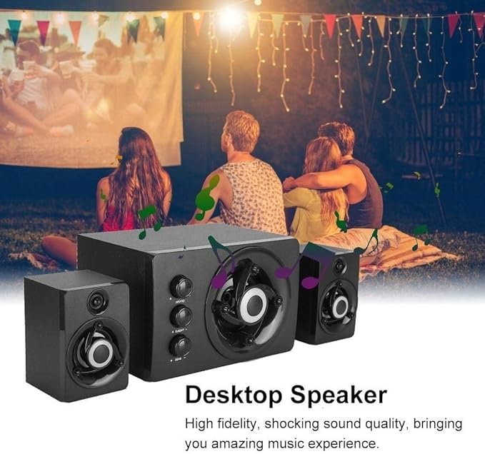 Computer Speakers Mini 2.1 USB-Powered Stereo Multimedia Desktop Speakers for PC/Laptop/Tablets/Game Machine