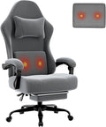 Ergonomic Gaming Chair Video Game Chair with Massage Lumbar Support and Footrest Height Adjustable Fabric Computer Chair with Pocket Spring Cushion