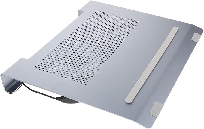 NOLITOY Aluminum Alloy Laptop Cooling Pad Stand with Fan for Notebooks to 17.3 Inch Quiet Laptop Cooler Base Rack for Home and Office Use Gray