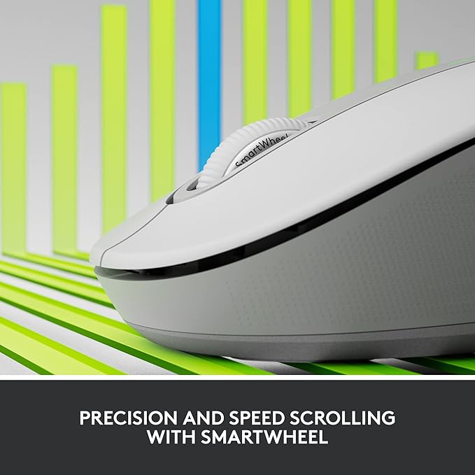 Logitech Signature M650 L Full Size Wireless Mouse - for Large Sized Hands Silent Clicks Customizable Side Buttons Bluetooth for PC/Mac/Multi-Device/Chromebook - Off White (Renewed)