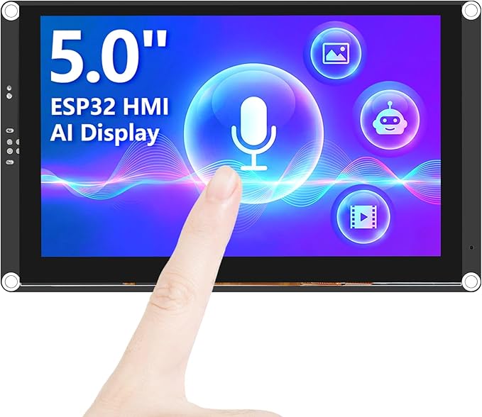 ELECROW ESP32 Display 800×480 5 HMI Advanced ESP32 IPS Touch Display Support AI Speech Interaction 32-Bit LX7 Dual-Core Processor Up to 240MHz Compatible with Arduino ESP-IDF and LVGL