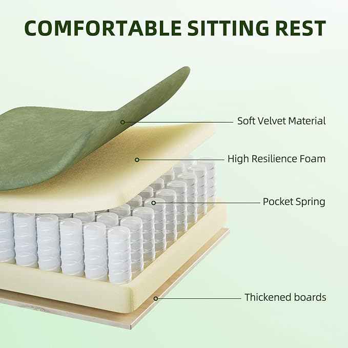 Ferghana Velvet Fabric Gaming Chair Ergonomic Gamer Chair for Adult Comfortable Video Game Chair with Footrest and Massage Lumbar Cushion Racing Reclining Office Home Computer Desk Chair Green