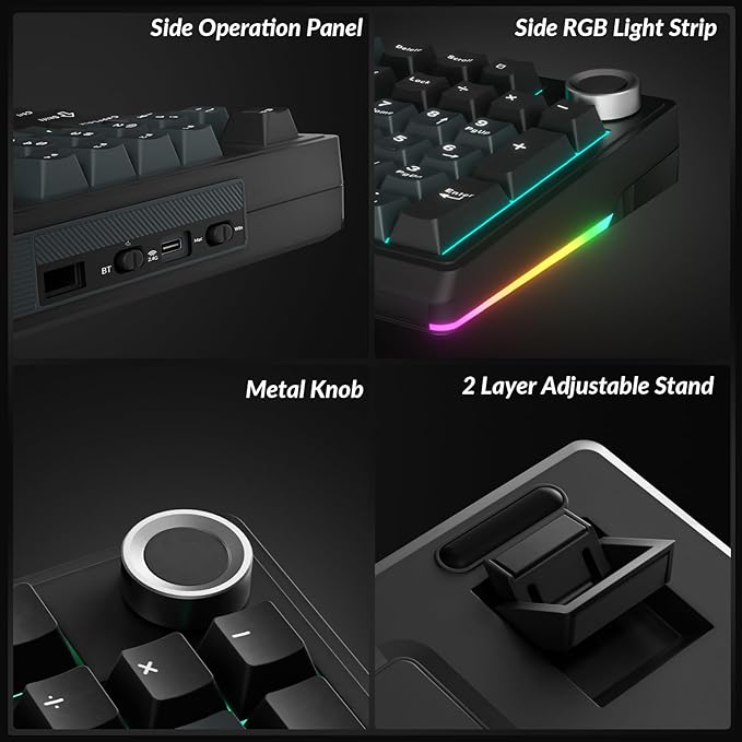 SOLAKAKA KI99 Pro Wireless Mechanical Keyboard Quiet SwitchHot Swappable Pre-Lubed Switches Silent Keyboard with RGB BacklitGasket Structure Computer Gaming Keyboards(BlackBlue Silent Switch)
