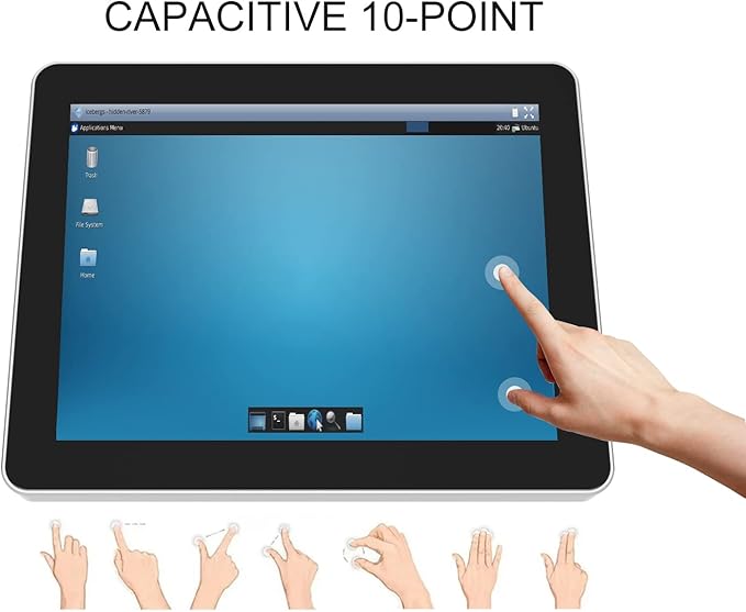 GreenTouch 12.1 Inch PCAP Multi-Touch Touchscreen Monitor - HDMI/VGA/DVI Port Built-in for Kisok - 1024 * 768 Resolution