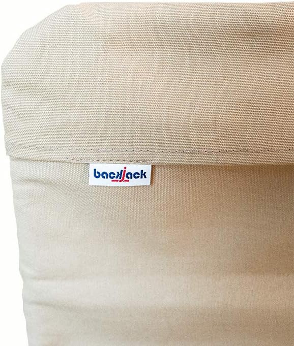 Original BackJack -Made in The USA- Sand Cotton Fabric Lightweight Floor Seating Chair for Gaming Families Parents Daycare Back Support Reading Yoga Meditation Dorm School