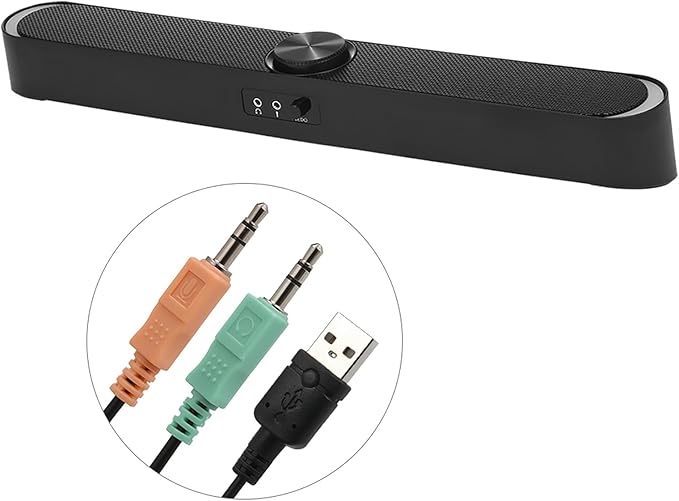 USB Powered Computer Speakers with LED Lights 3.5mm Audio Mic Plug Wired Speaker for PC Cellphone Tablets Desktop Laptop