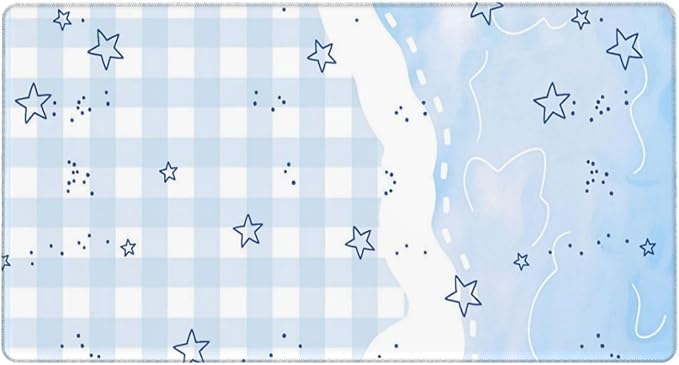White Checkered Desk Cover MatExtended Large Mouse PadComputer Laptop Mat Desk Decor for Office Game Home 30x16 Inch