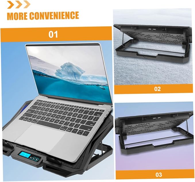 Laptop Cooling Pad with Quiet 15.6-inch Fan Adjustable Speed Blue LED Laptop Stand Cooler for Gaming and Office Use