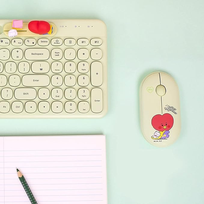 BTS Inspired Characters Multi Pairing Wireless Mouse Little Buddy Baby Better Together Edition All in Their Own Cute Style &amp Colors (SHOOKY)