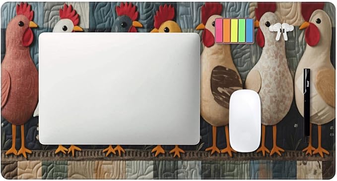 Chicken Desk Cover MatExtended Large Mouse PadComputer Laptop Mat Desk Decor for Office Game Home 30x16 Inch