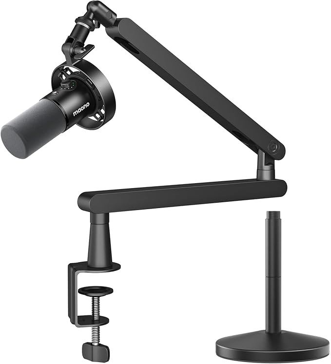 MAONO USB XLR Dynamic Microphone for Podcast: PC Computer Gaming Mic with 192kHz/24bit for Studio Recording Streaming Content Creation (PD300XT+BA92)