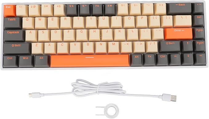 60% Mechanical Gaming Keyboard Dynamic RGB Backlit Gaming Keyboard 68 Keys Mini Wired Office Keyboard with Red Switch Full Key Hot Swappable for Laptop PC