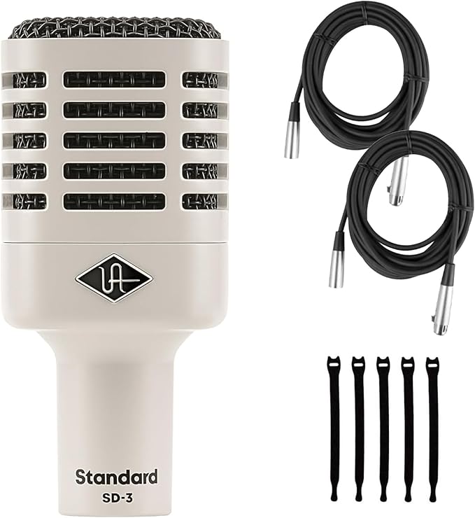 Briskdrop Universal Audio SD-3 Dynamic Microphone - Bundle with 2 XLR Cables and 5 Cable Ties
