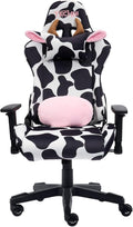 Gaming Chair Cow Print - Ergonomic Reclining Swivel Chair PC Racing Gamer Chair