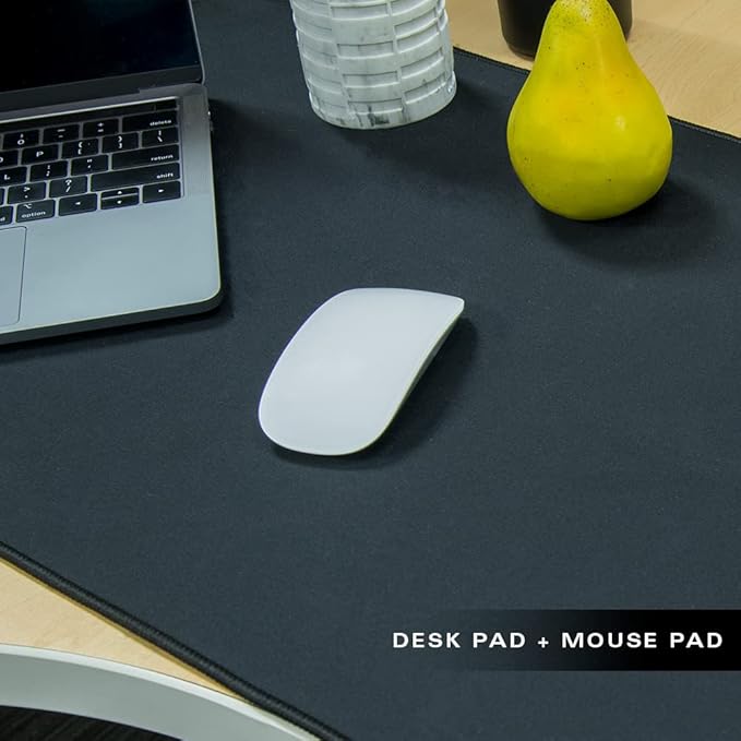Con-Tact Brand XL Gaming Mouse Pad | Corner Desk Stitched Edges Extended Mousepad | Non-Slip Water Resistant Keyboard Mat | Deskpad for Gamer Home &amp Office 36.22 x 15.74in | L Shape (Black)