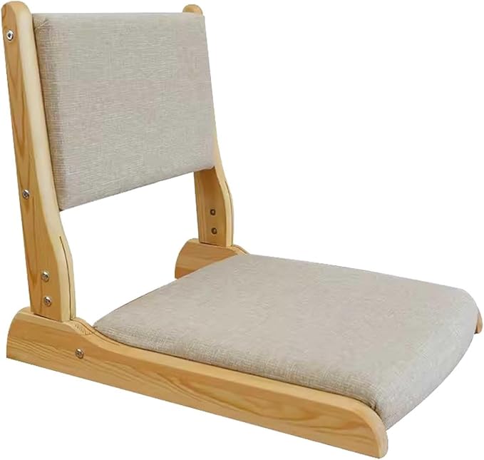ELEFOCUS Floor Chair with Back Support Foldable Meditation Tatami Chairs Backrest Chair with Cushion Living Room Chair(Color12)