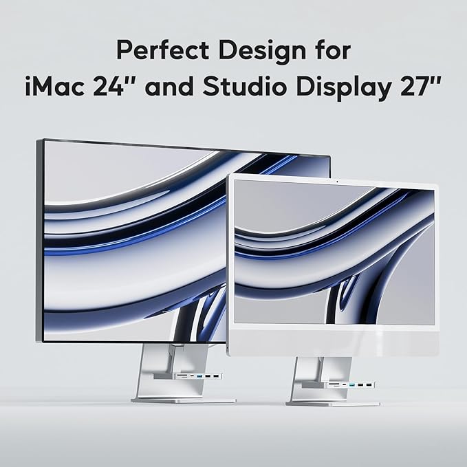 iMac Accessories for i-Mac 2021/2023/2024 PULWTOP USB C Hub for iMac with USB A/C 10Gbps Hub for M1/M3/M4 2 USBA 2.0 SD/TF Card Reader for iMac24 inch &amp Studio Display 2 Sliver