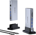 LENTION 11-in-1 USB C Docking Station with Detachable 3.3ft Long Cable 4K@60Hz HDMI 100W PD Ethernet USB 3.0 SD/TF Vertical Design for MacBook Pro/Air/Neo Dell HP Lenovo Surface Laptop (D54)