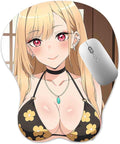 3D Mouse Pad Oppai Mousepad with Soft Gel Wrist Rest Anime Manga Gaming Boob pad Anti-Slip Mouse Mat （Kitagaw 2）