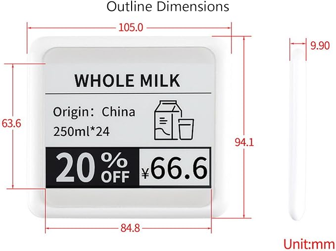 4.2inch Passive NFC-Powered e-Paper 400 x 300 Pixel ePaper Screen Adopts Novel Passive NFC Technology No Battery Required No Messy Wiring Wire-Less Powering &amp Data Transfer