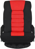 Swivel Video Rocker Gaming Chair Adjustable 7-Position Tatami Bed Lazy Sofa with Armrests Legless Bedroom Bay Window Folding Back Chair Gaming Computer Chair (Red)
