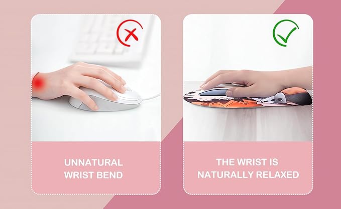 3D Mouse Pad Oppai Mousepad with Soft Gel Wrist Rest Anime Manga Gaming Boob pad Anti-Slip Mouse Mat (Tal)