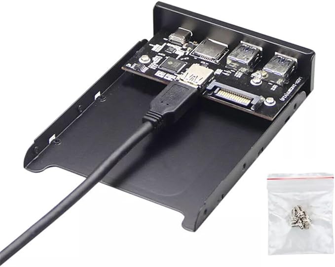 3.5 Inch Front Panel USB C Hub 20 Pin to Type-C USB 3.0 Micro SD/TF Card Reader Parts Up to 5Gb/s