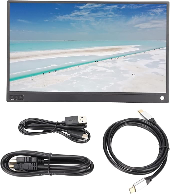 Portable Display 15.6 inch HD 1080P 3 in 1 Display with Built in Speakers USB C External Display Gaming and Video conferencing Compatible with MacBook iPad and Windows Devices.