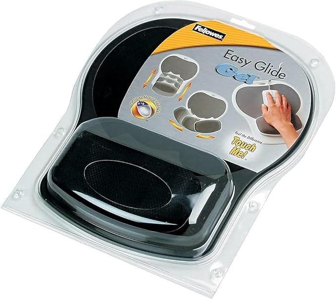 Fellowes 93730 Gel Mouse Padw/Wristrest10-Inch x12-Inch x1-1/2-InchTexture/Black