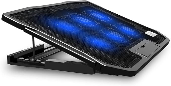USB Laptop Cooler LED Light Metal Mesh Cooling Stand Stable Fan Speed for Notebook PC Computer Cooling Pad