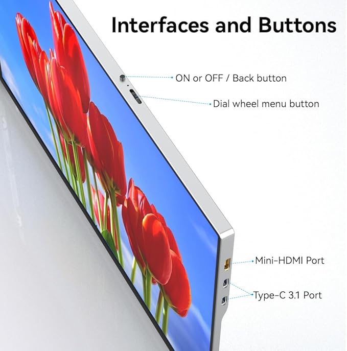 VSDISPLAY 14 Inch Laptop Monitor Extender 1920x1200 IPS High Resolution Triple Portable Screen with Mini H/D USB C Plug and Play Interface Fit for 13.3-16 Inch Laptops