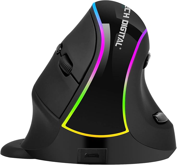 J-Tech Digital Ergonomic Mouse with Wireless Connection Removable Palm Rest Thumb Buttons Rechargeable Battery 800 DPI Compatible with Windows and MAC OS