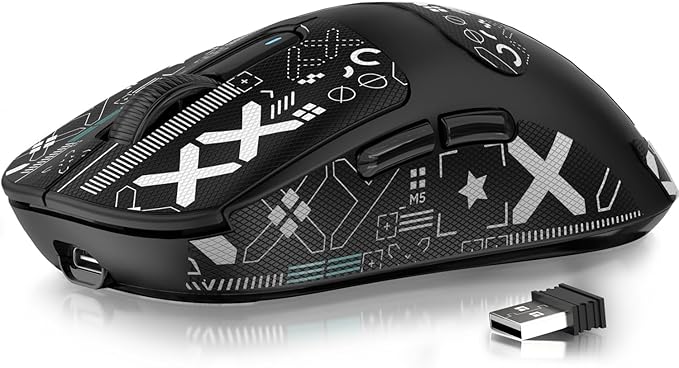 MANBASNAKE Attack Shark X3 Wireless Gaming Mouse 49g Lightweight Triple Mode Ergonomic Computer Mouse PAW3395 26K DPI Sensor 200h Battery Life Griptape Programmable Buttons for PC/Laptop/Mac/Win