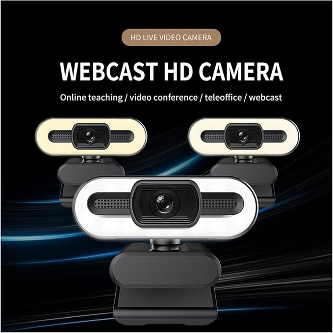 Web Camera 4K Webcam 2K 1080P HD with Microphone Web Cam Conference PC Auto Focus USB Camera Laptop Desktop for Office Gamer Accessories for Gaming Video Calling Recording (Color : 4K AF Monochrome)