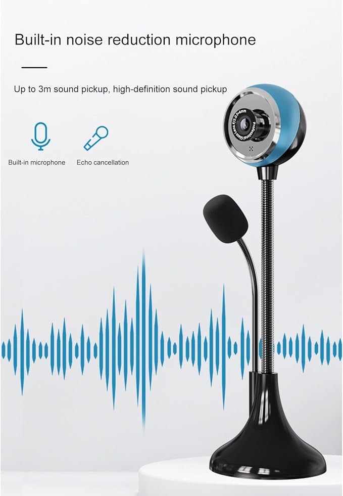 USB Desktop Stand-Up Camera 1080P(2K) 30hz HD Streaming Webcam with Mic 360° Rotation Portable Camera with Wide Angle Lens Suitable for Conference/Call/Web Class/Live Streaming