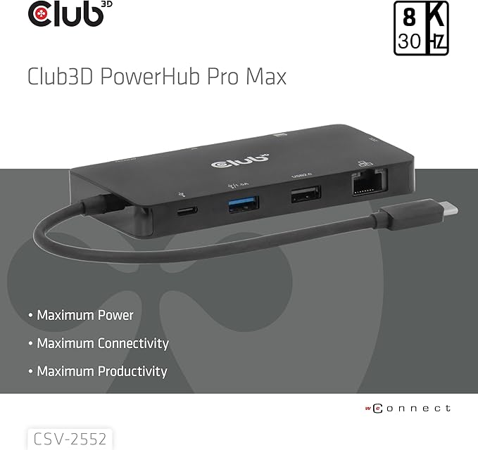 Club3D CSV-2552 9-1 USB-C® Dual HDMI™ 100W Hub
