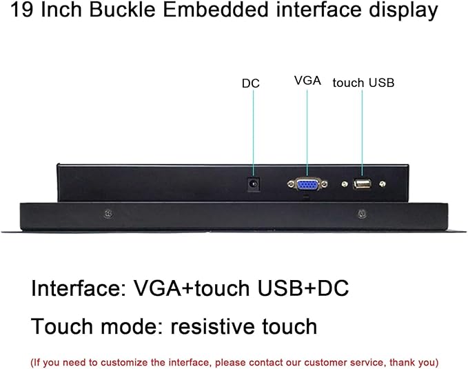 1pc 18.5 21.5 19 23.6 Inch Industrial Desktop Computer Monitor Mini Host Display with Resistive Touch Screen VGA Interface(19 inch VGA USB)