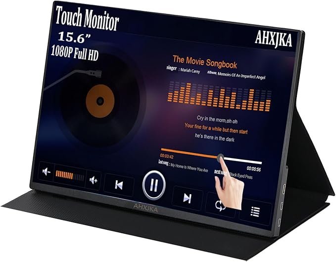 15.6 Touchscreen Portable Monitor FHD 1080P IPS/HDR Laptop Screen Extender for Gaming and Computer Display Travel Monitor with Speaker Compatible with Laptop PC Phone PS Xbox Switch
