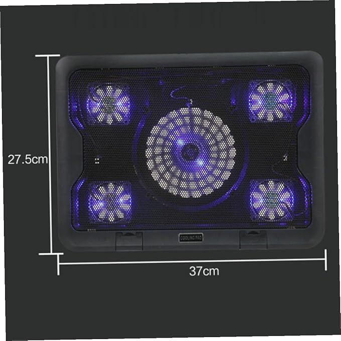 Homoyoyo Laptop Cooling Pad with 5 Fans USB-Powered Adjustable Stand Anti-Skid Heatsink Cooling Base for Notebooks and Gaming Laptops