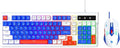 Wired Gaming Keyboard and MouseRainbow LED Mechanical Feeling Gaming Keyboard and 3600DPI Mouse Combo with 19-Keys Anti-Ghosting 98keys Compact StylePlug &amp Play to PCLaptopWindows-Blue and Wh